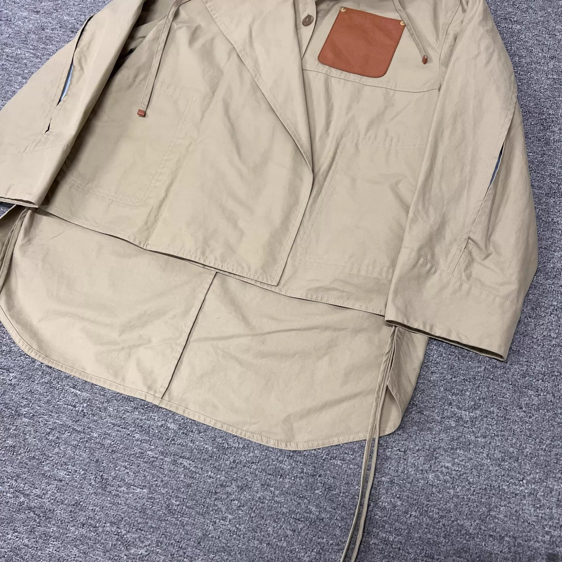 Loewe Loewe leather logo panel oversized layered hooded coat 36 Size XS / US 0-2 / IT 36-38 - 5 Thumbnail