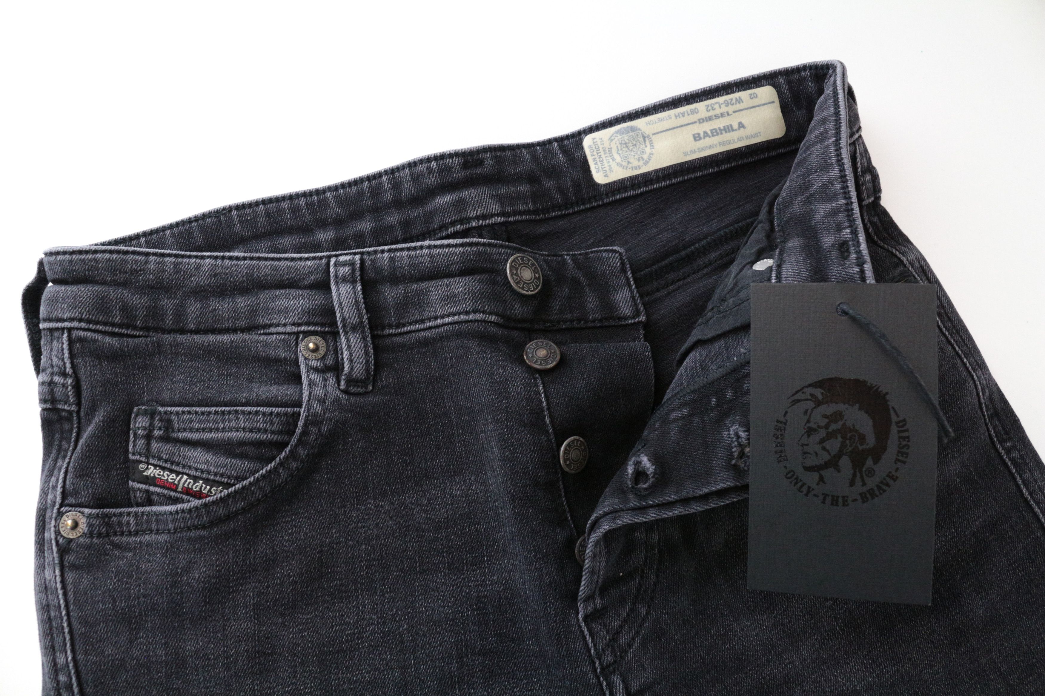 Diesel BABHILA 081AH W26/L32 Grey Button-Fly Jeans 63665 Size 26" / US 2 / IT 38 - 5 Thumbnail