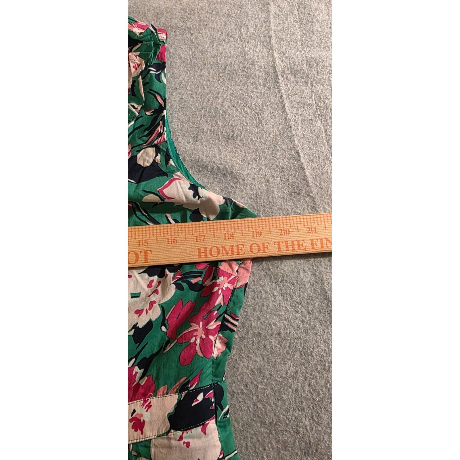 J.Crew J.Crew Floral Sleeveless Dress Women's 10 Green Pink Ruffle Hem Boho Summer Size L / US 10 / IT 46 - 5 Thumbnail