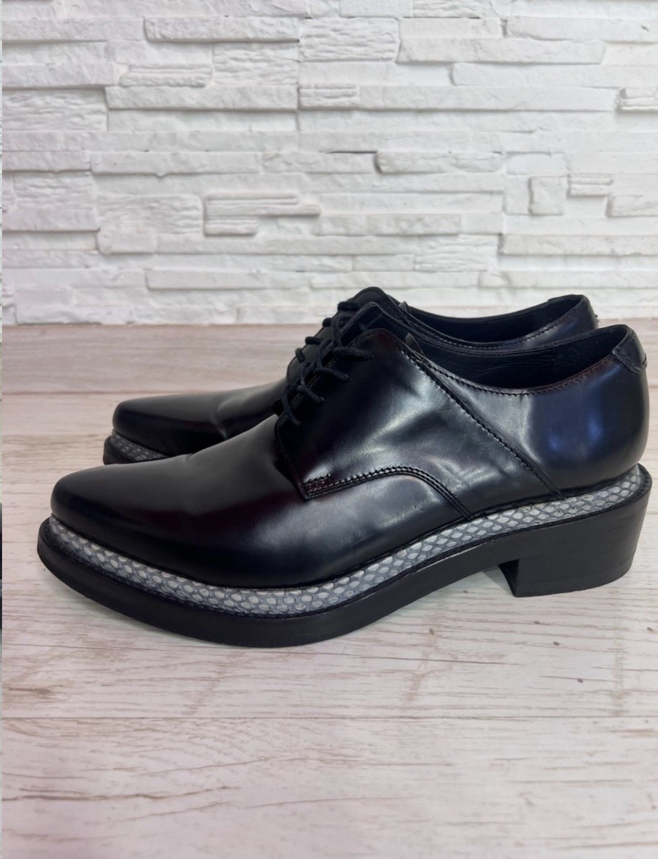 Acne Studios Acne Studios Lark Leather Loafers Black Snake Panel Size 40 Size US 10 / IT 40 - 6 Thumbnail