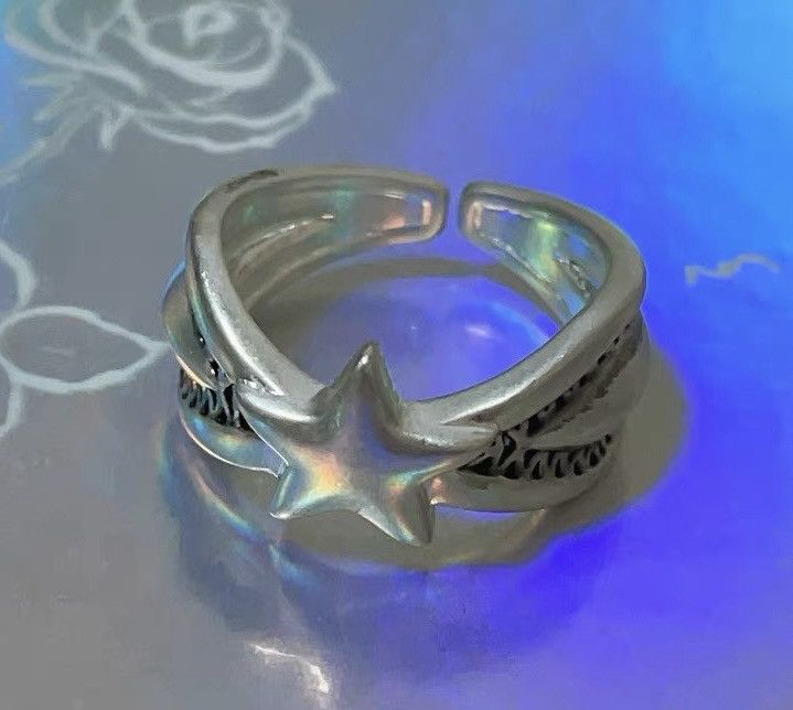 Japanese Brand × Jewelry 2000s y2k retro vintage matte star adjustable ring Size ONE SIZE - 2 Thumbnail