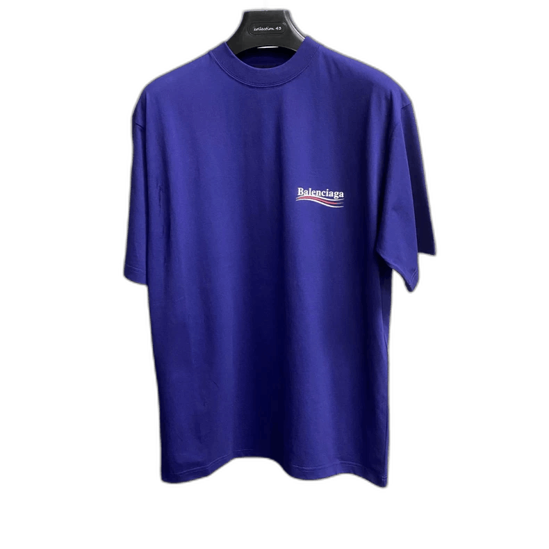 Balenciaga Blue Logo Short Sleeve Shirt-yf