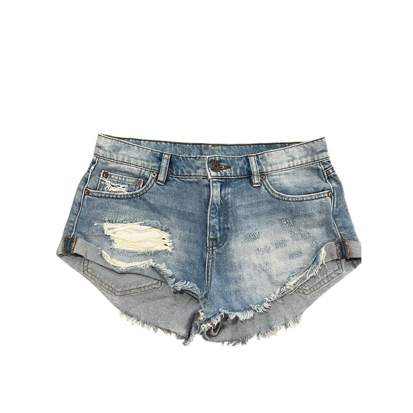 Bdg BDG Dree Cheeky High Rise Distressed Denim Jean Shorts 4 Size 27" / US 4 / IT 40 - 1 Thumbnail
