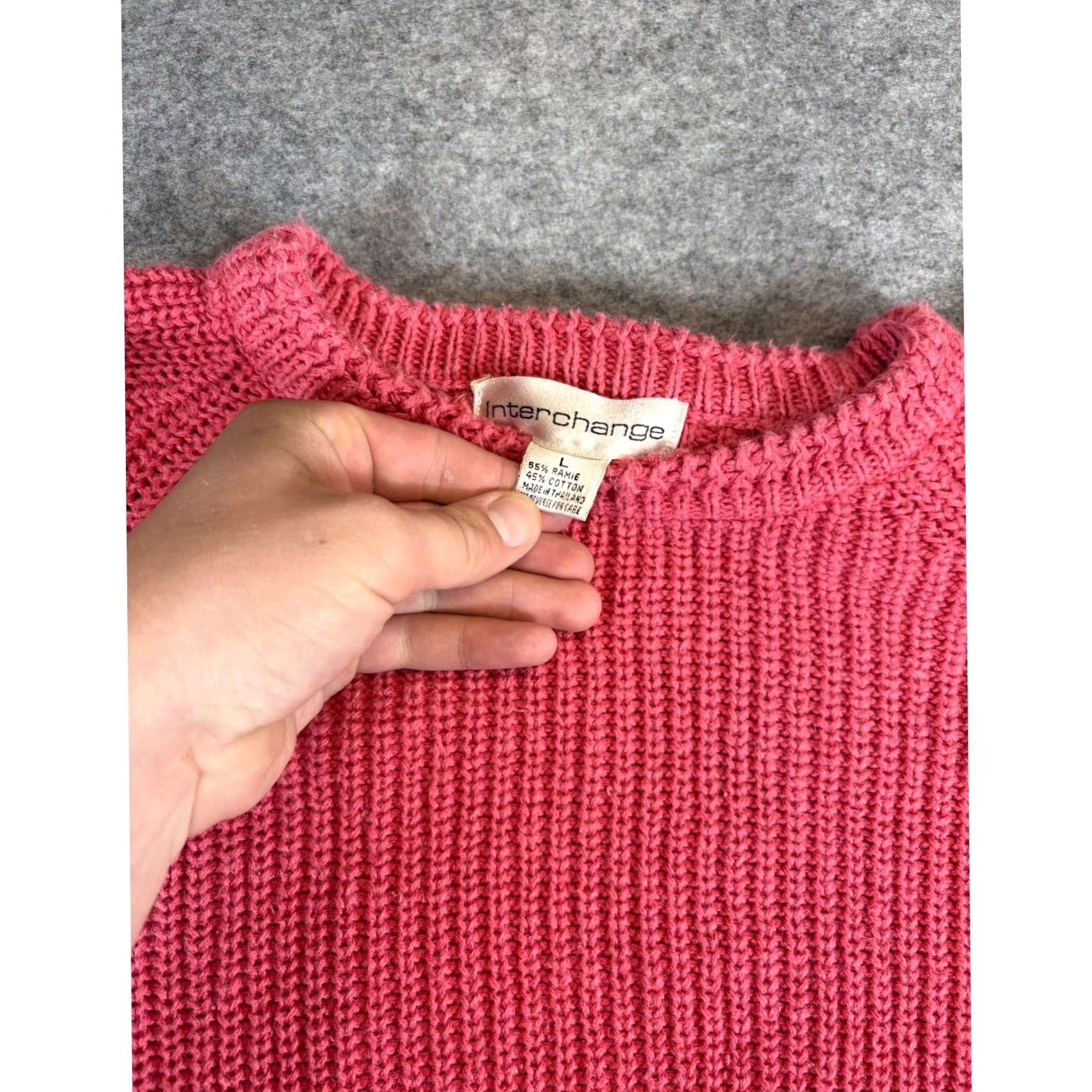 Vintage VINTAGE Interchange Crewneck Sweater Mens 2XL Pink Ramie Blend Knit Preppy Classic Mens Regular Knit Pullover Crew Neck Solid Size US XXL / EU 58 / 5 - 3 Thumbnail