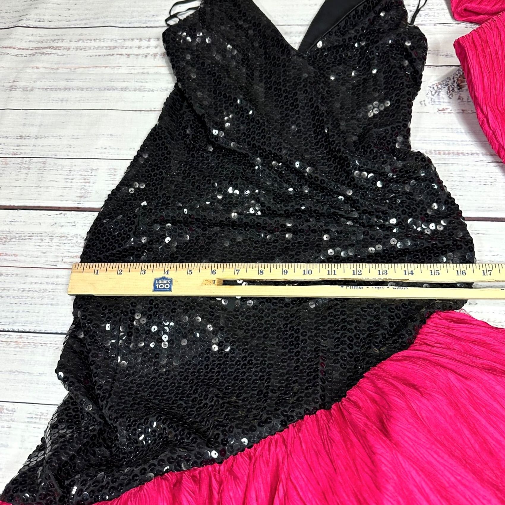 Vintage VINTAGE A.J. Bari Mermaid Dress Shirt Bow Back Halter Neck Sequined Sz 4 Black Pink Open Back Midi Women Dresses Bow flaw Size S / US 4 / IT 40 - 4 Thumbnail
