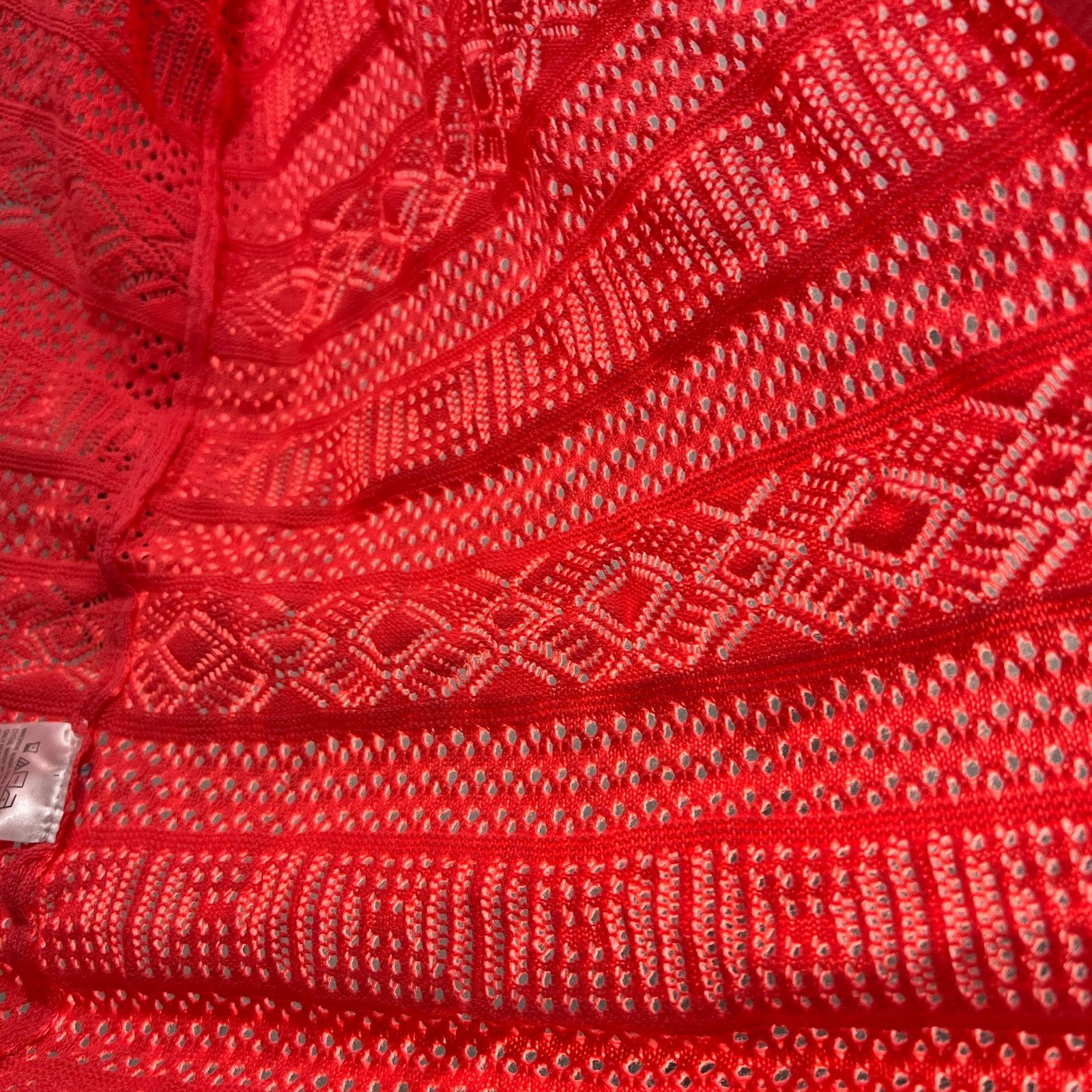 Other Joan Rivers Crochet Stripe Open Front Cardigan Coral Size M / US 6-8 / IT 42-44 - 8 Thumbnail
