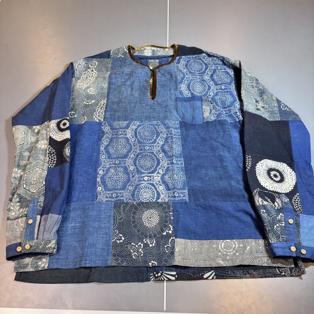 Visvim Visvim ict kofu tunic bandana patchwork sz 5 XL XXL Blue Size US XXL / EU 58 / 5 - 1 Thumbnail