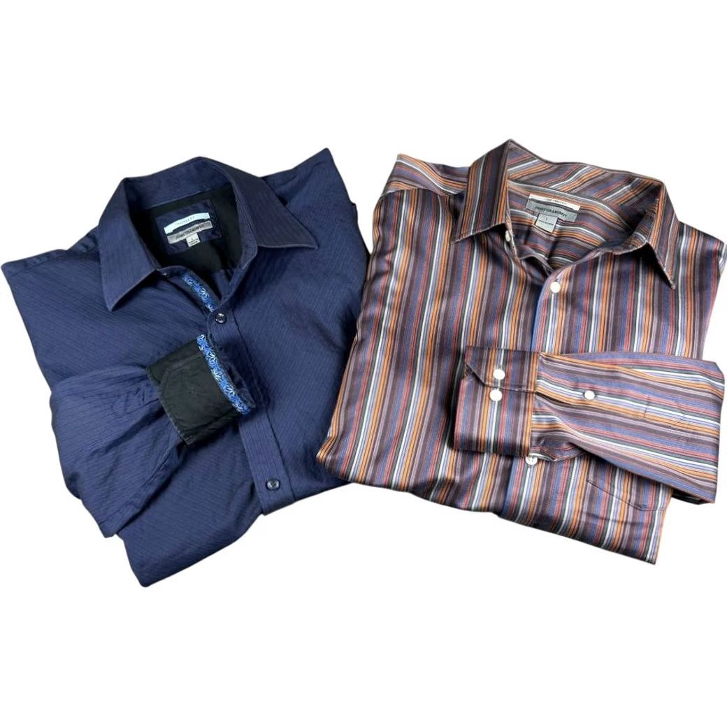 Johnston & Murphy Johnston & Murphy Shirt Men's Large Gingham Button Down Tailored Fit Flip Cuff Size US L / EU 52-54 / 3 - 2 Thumbnail