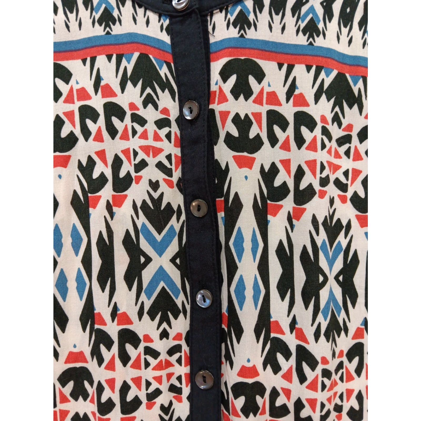 Velvet VELVET by Graham & Spencer Dress L Multi-Color Geometric Drawstring Waist Knee Length Women's Slim Slip Dress Size L / US 10 / IT 46 - 3 Thumbnail