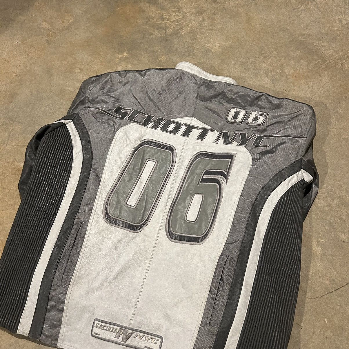 Schott × Vintage Crazy Vintage Y2K Schott NYC Oversized Racer Leather Jacket Size US XXL / EU 58 / 5 - 12 Thumbnail