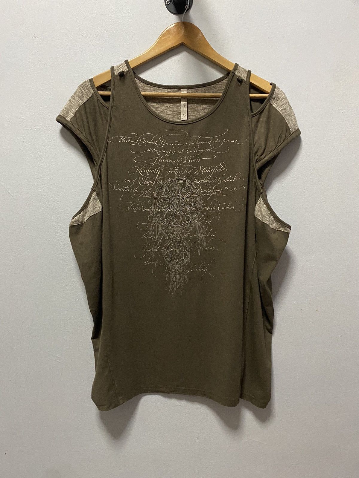 Japanese Brand OzzCroce Japanese Gothic Embroidery Poem Tank Tops Size M / US 6-8 / IT 42-44 - 1 Thumbnail