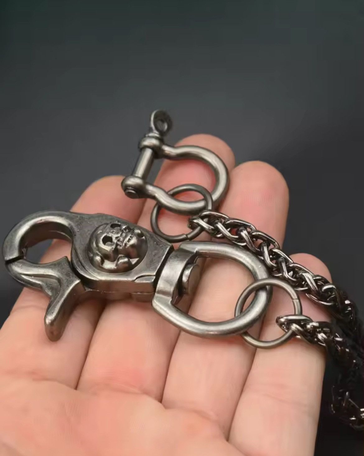 Electric Visual Punk Metal Skull Buckle Clip Wallet Pant Chain Size ONE SIZE - 2 Thumbnail