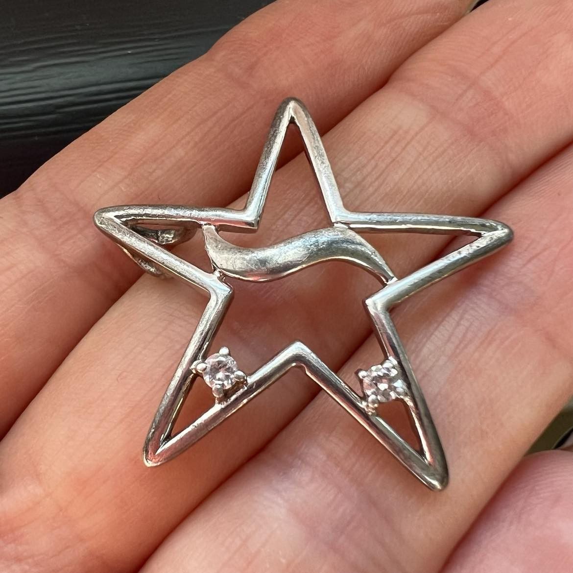Vintage Vintage Fashion Jewelry Sterling Silver 925 Pendant Star Size ONE SIZE - 1 Thumbnail