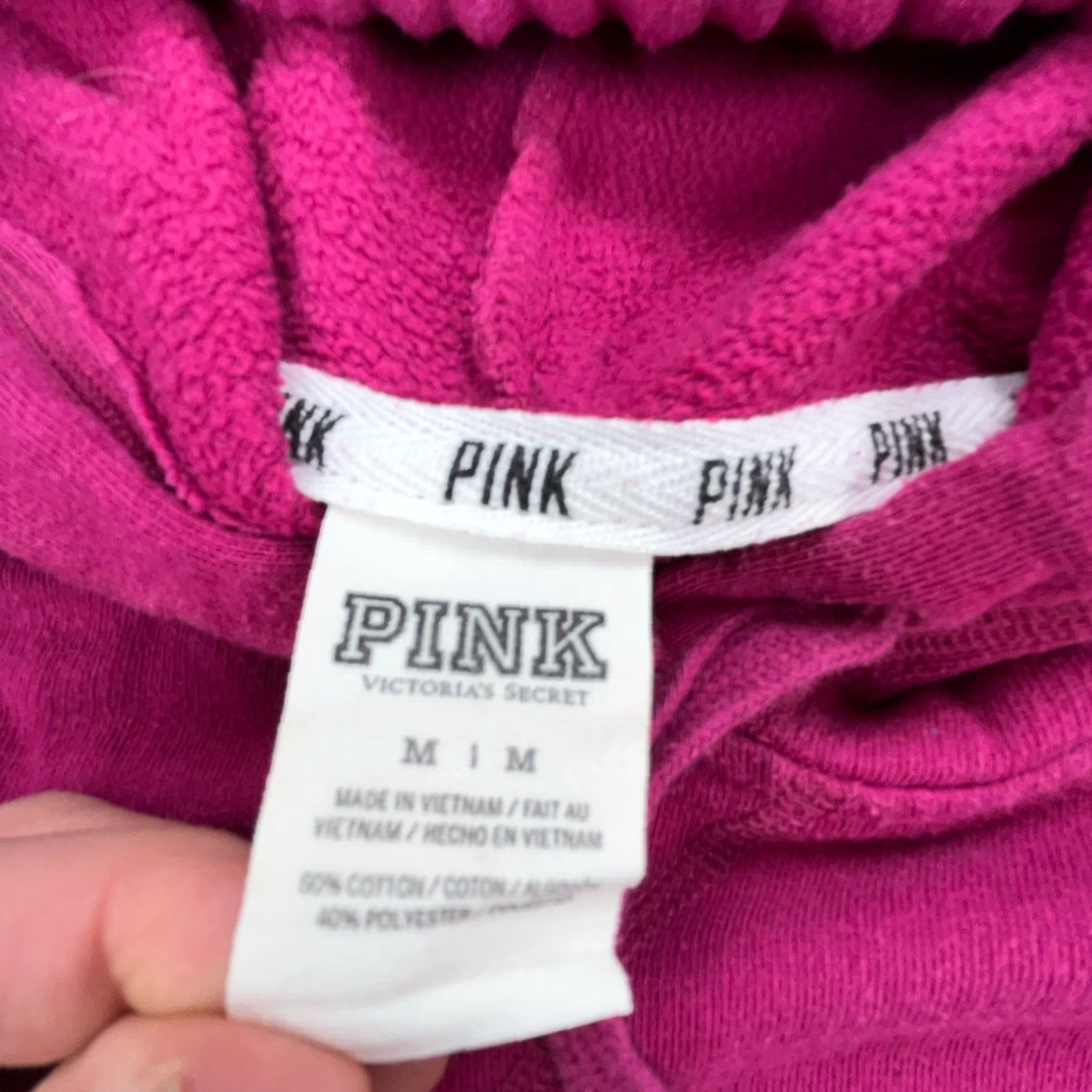Victoria's Secret Victoria's Secret PINK Hoodie Women M Pink Sweatshirt Sweater Logo Full Zip Hooded Pockets N/A Size M / US 6-8 / IT 42-44 - 3 Thumbnail