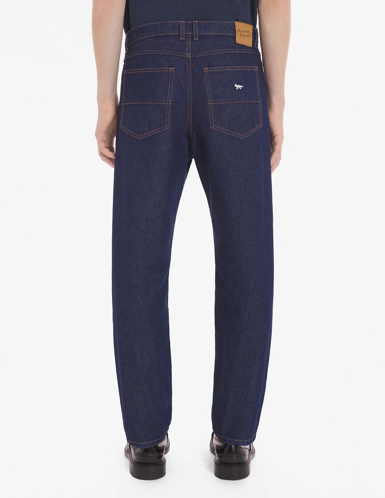 Maison Kitsune o1s22i1n1124 Denim Straight Leg Jeans in Blue Size US 32 / EU 48 - 3 Thumbnail
