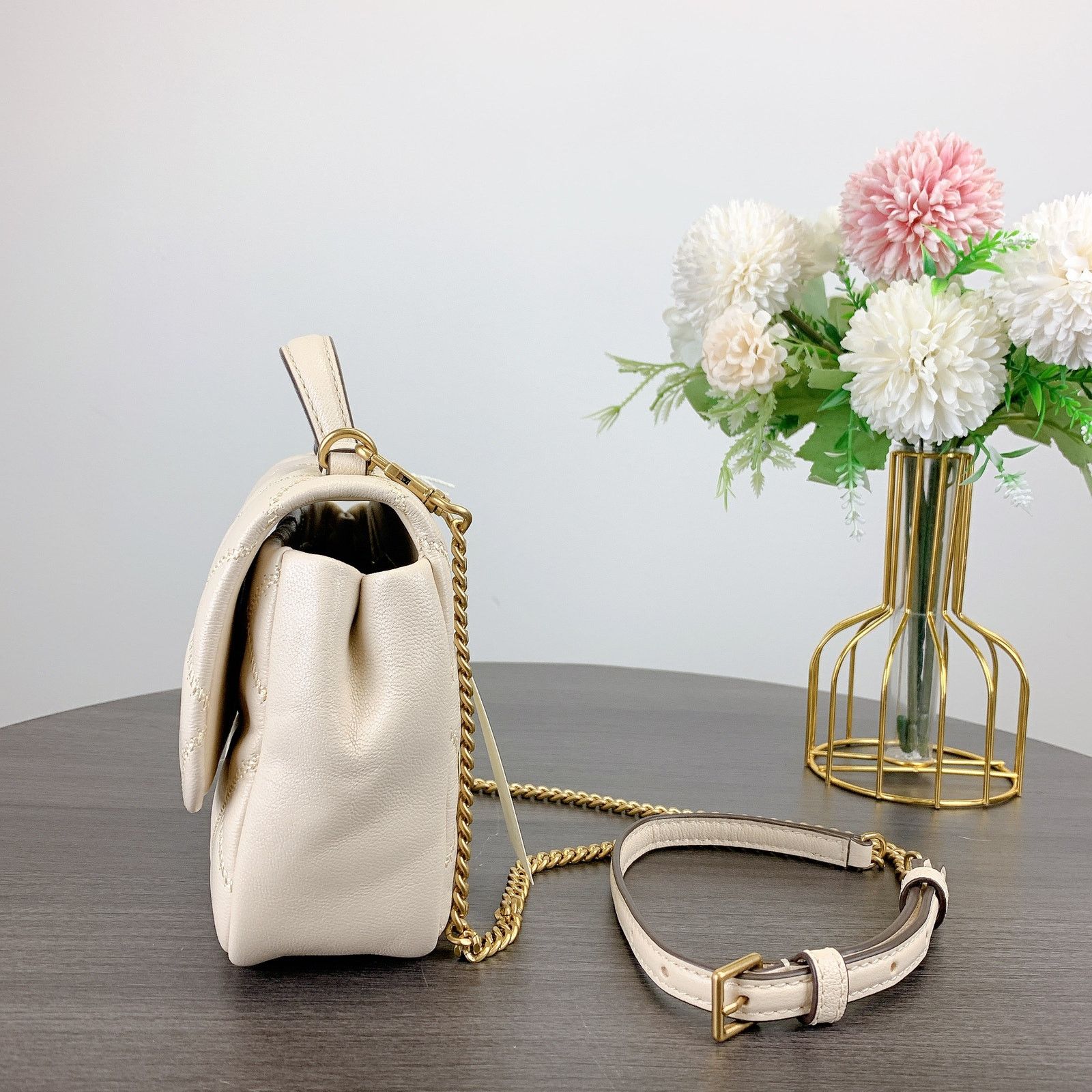 Tory Burch Tory Burch 153399 Willa Mini Top Handle Bag IN BRIE Size ONE SIZE - 3 Thumbnail