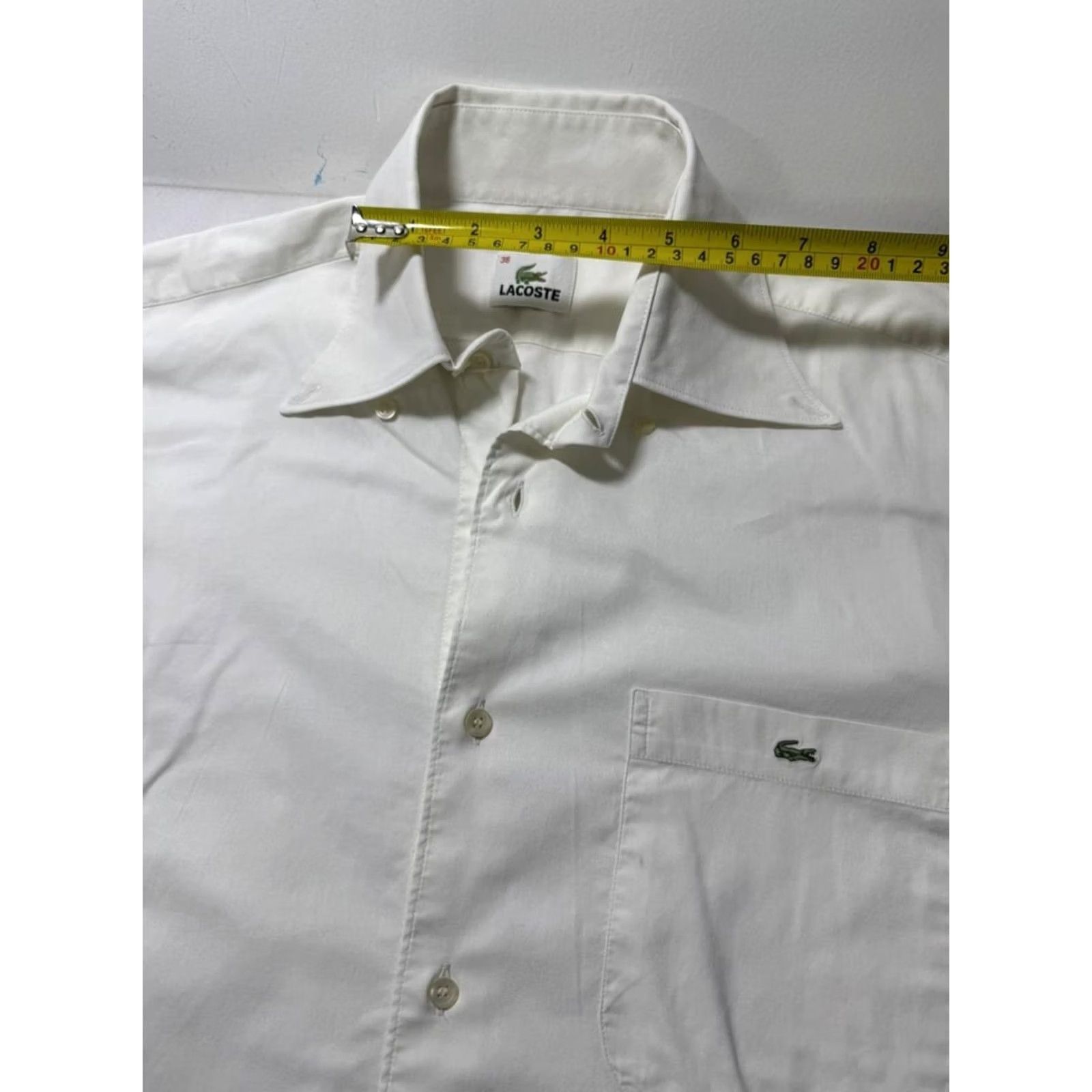 Lacoste Lacoste Mens Regular Fit Premium Cotton Shirt 38 White Check Button-Up Shirt Size US M / EU 48-50 / 2 - 6 Thumbnail