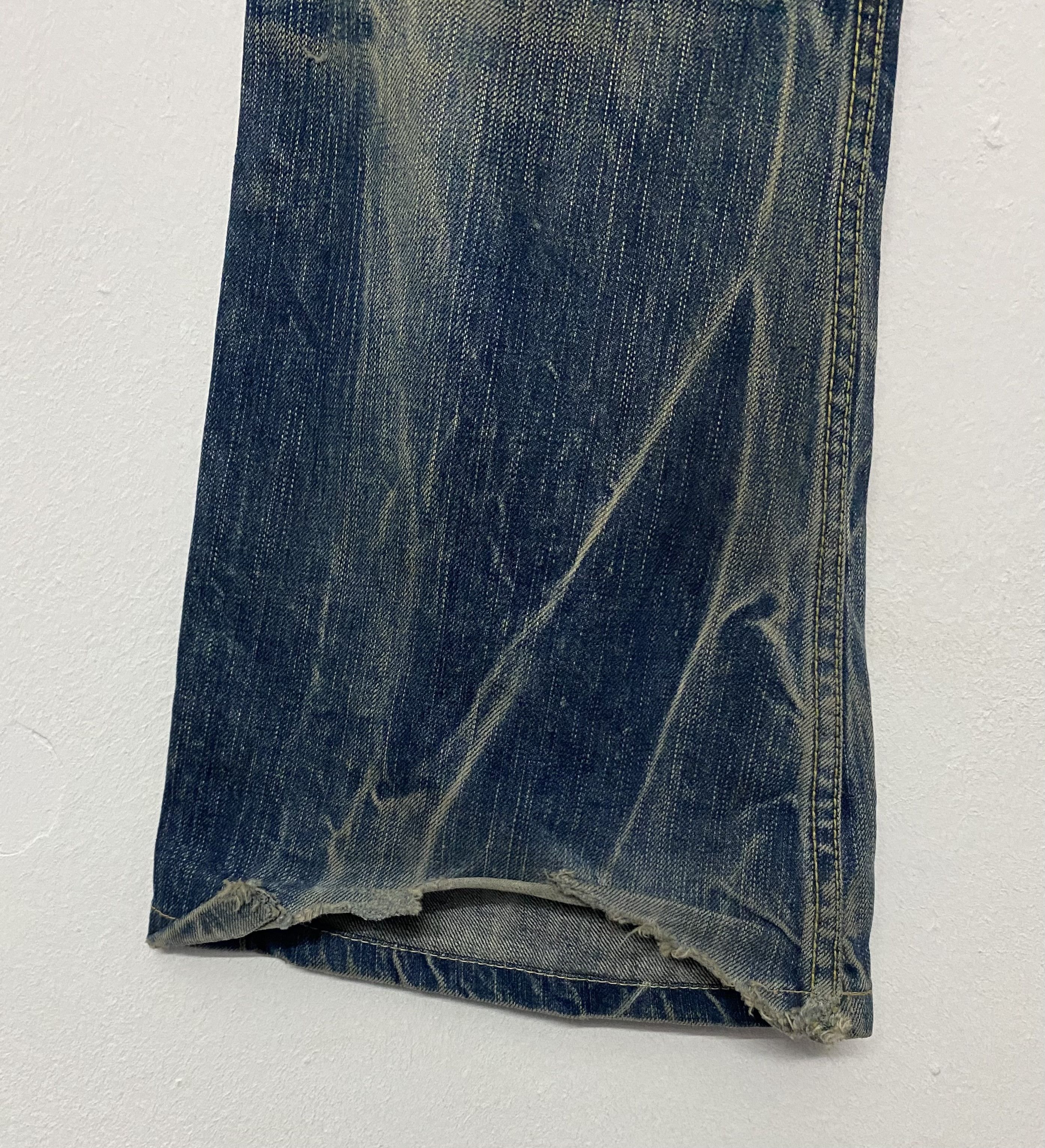 Japanese Brand Vintage Blue Way Acid Wash Flare Bootcut Jeans Size US 33 - 8 Thumbnail