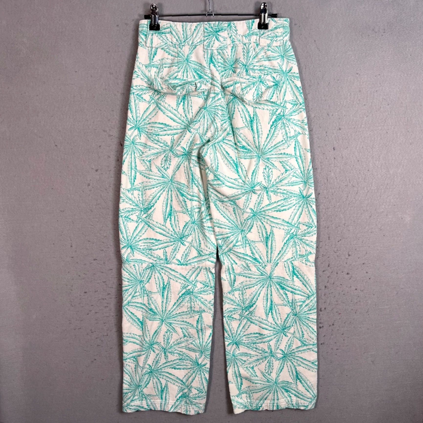 Bdg BDG Floral Print Pants Green White Cotton Ankle Adult Womens 25 Size 42" / US 20 - 2 Thumbnail