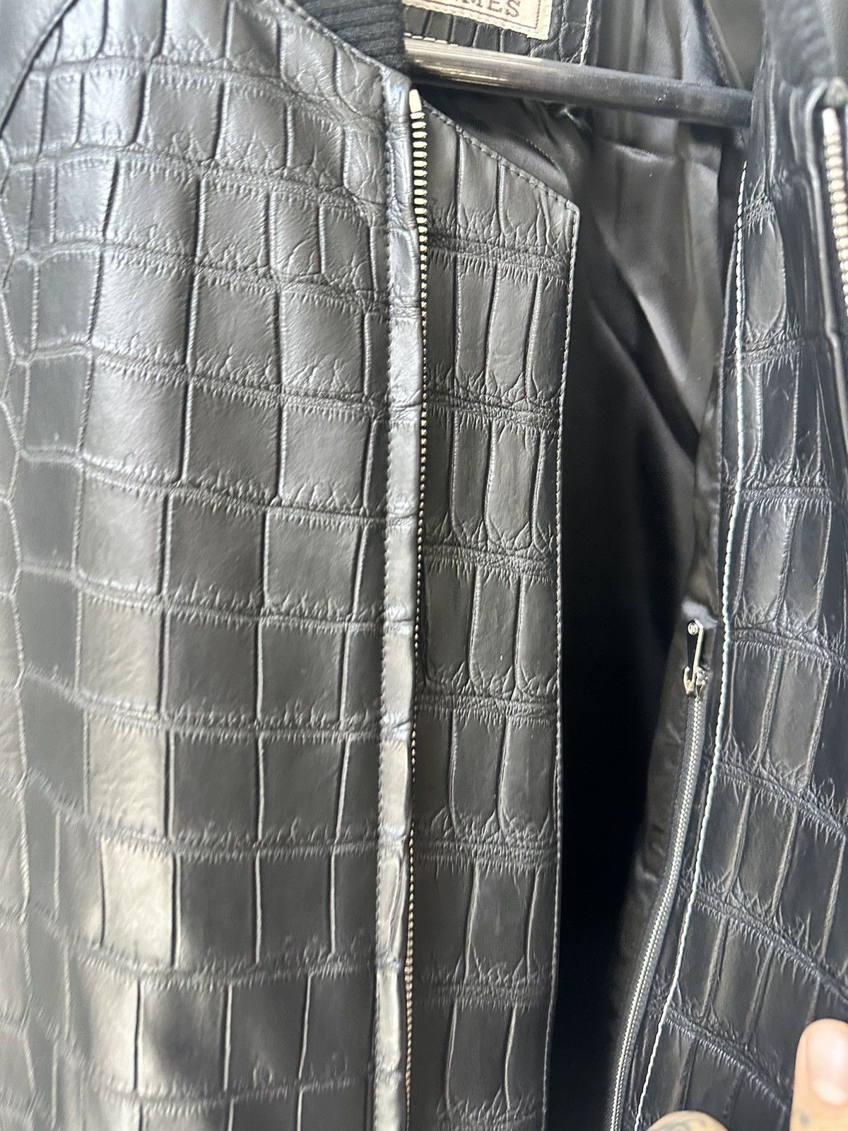 Hermes HERMES 1/1 BLACK CROC LEATHER JACKET 4GSeller Size US L / EU 52-54 / 3 - 6 Thumbnail