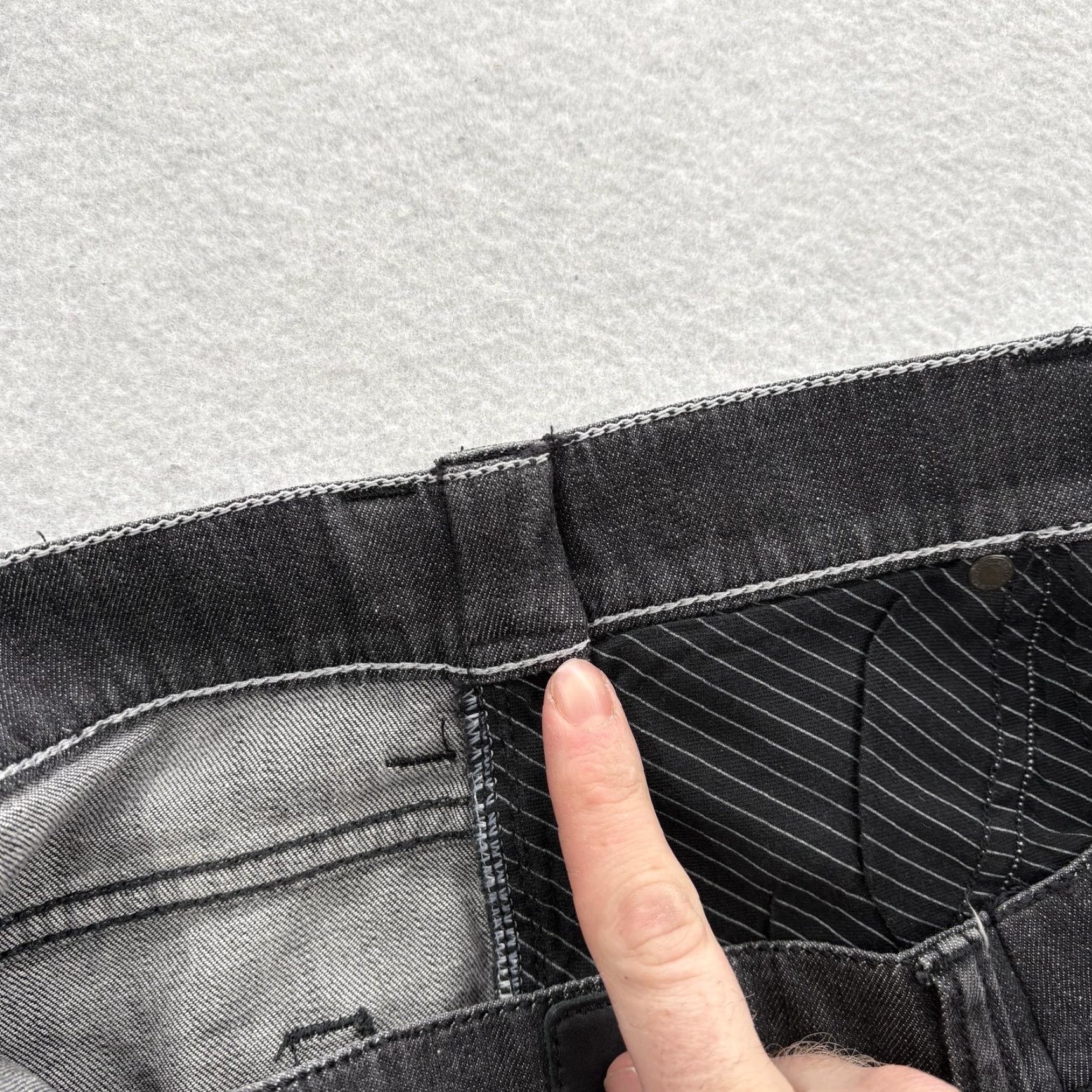 Vintage Alberto Tommy Comfort Straight Jeans Mens 32x34 Gray Charcoal Wash Denim Slip Zip 5-Pocket Modern Stretch Size US 32 / EU 48 - 5 Thumbnail