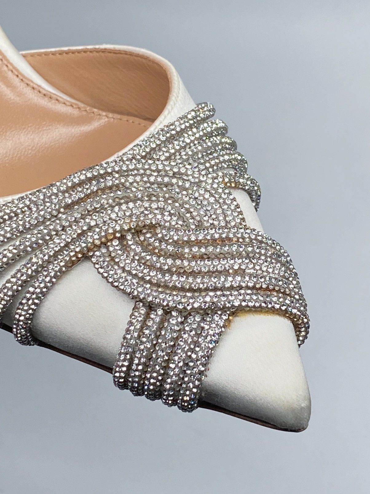 Aquazzura Aquazzura Gatsby 75 Crystal-Embellished Satin Pumps size 37 Size US 7 / IT 37 - 13 Thumbnail