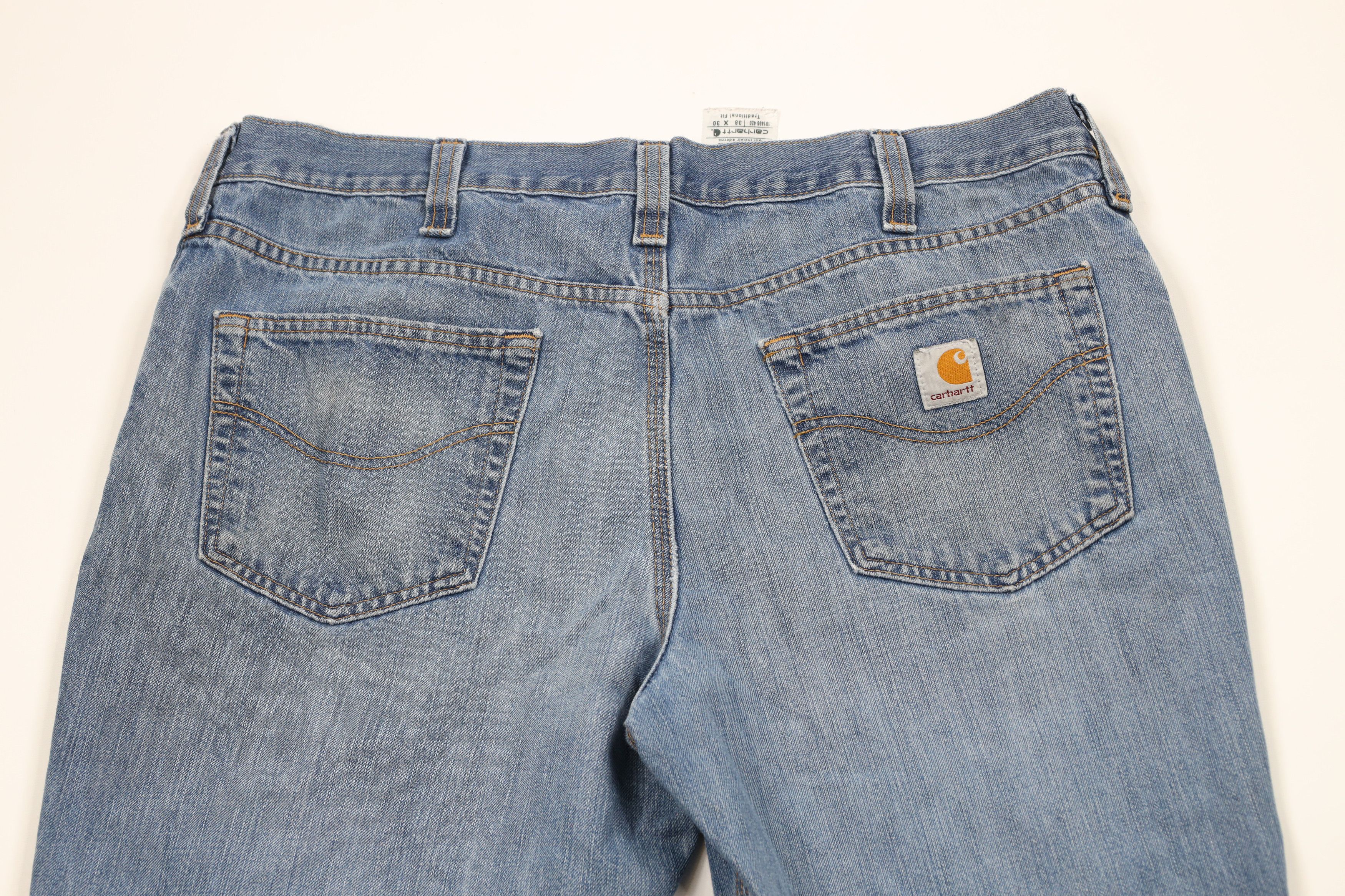 Carhartt × Vintage Vintage Carhartt Thin Traditional Fit Wide Leg Denim Jeans Size US 38 / EU 54 - 11 Thumbnail