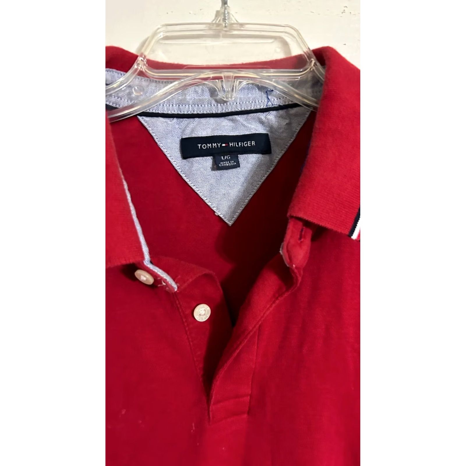 Tommy Hilfiger Tommy Hilfiger Men's Polo Red Regular Fit Wicking Performance Pique Solid L Size US L / EU 52-54 / 3 - 2 Thumbnail