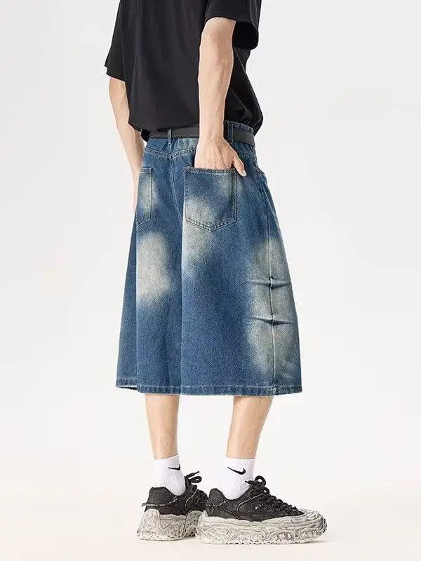 Japanese Brand Retro loose wide leg casual denim shorts Size US 32 / EU 48 - 4 Thumbnail