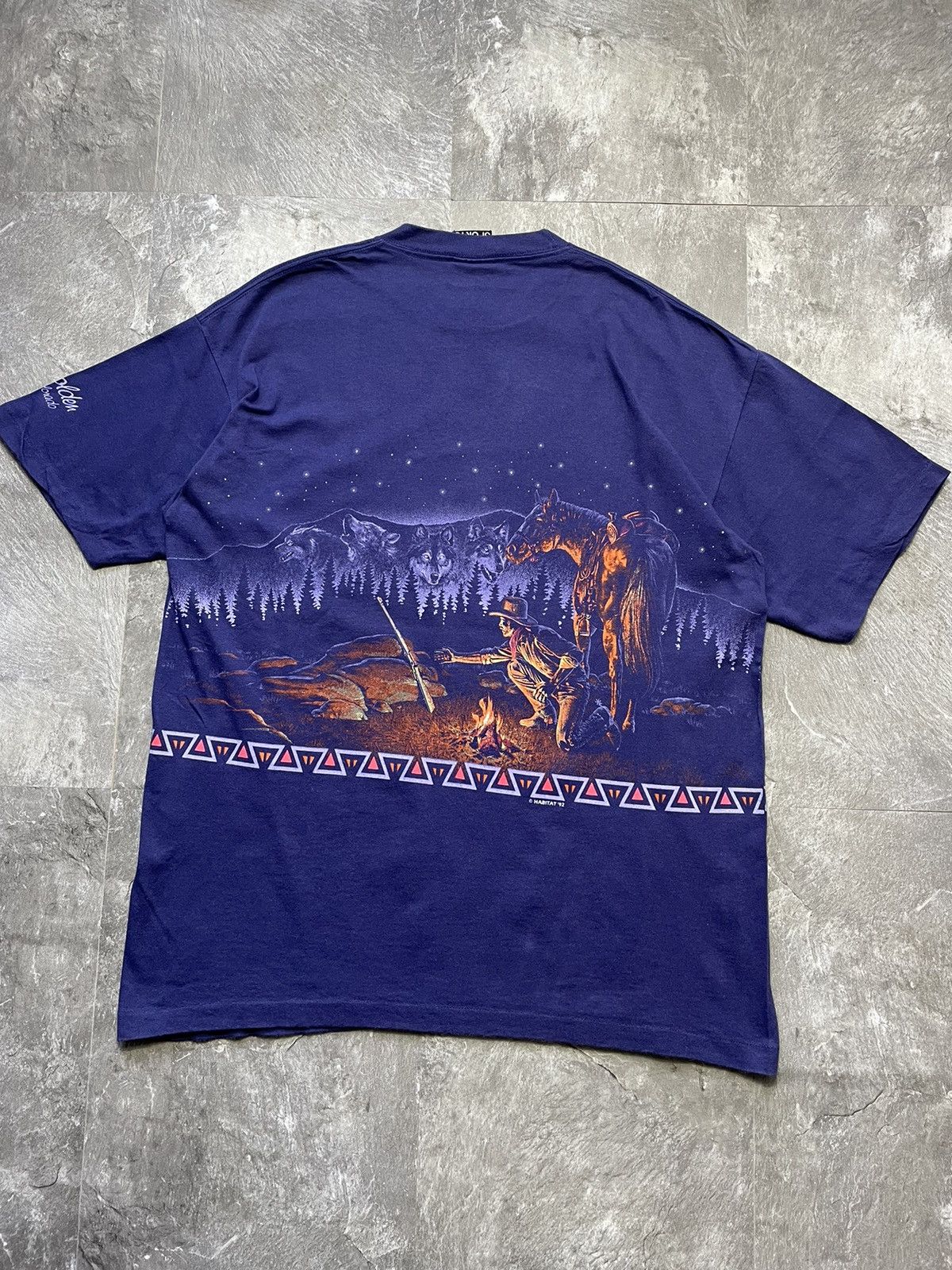 Habitat 1992 Mush On Habitat Tee Western Navajo Cowboy Streetwear Size US L / EU 52-54 / 3 - 8 Thumbnail