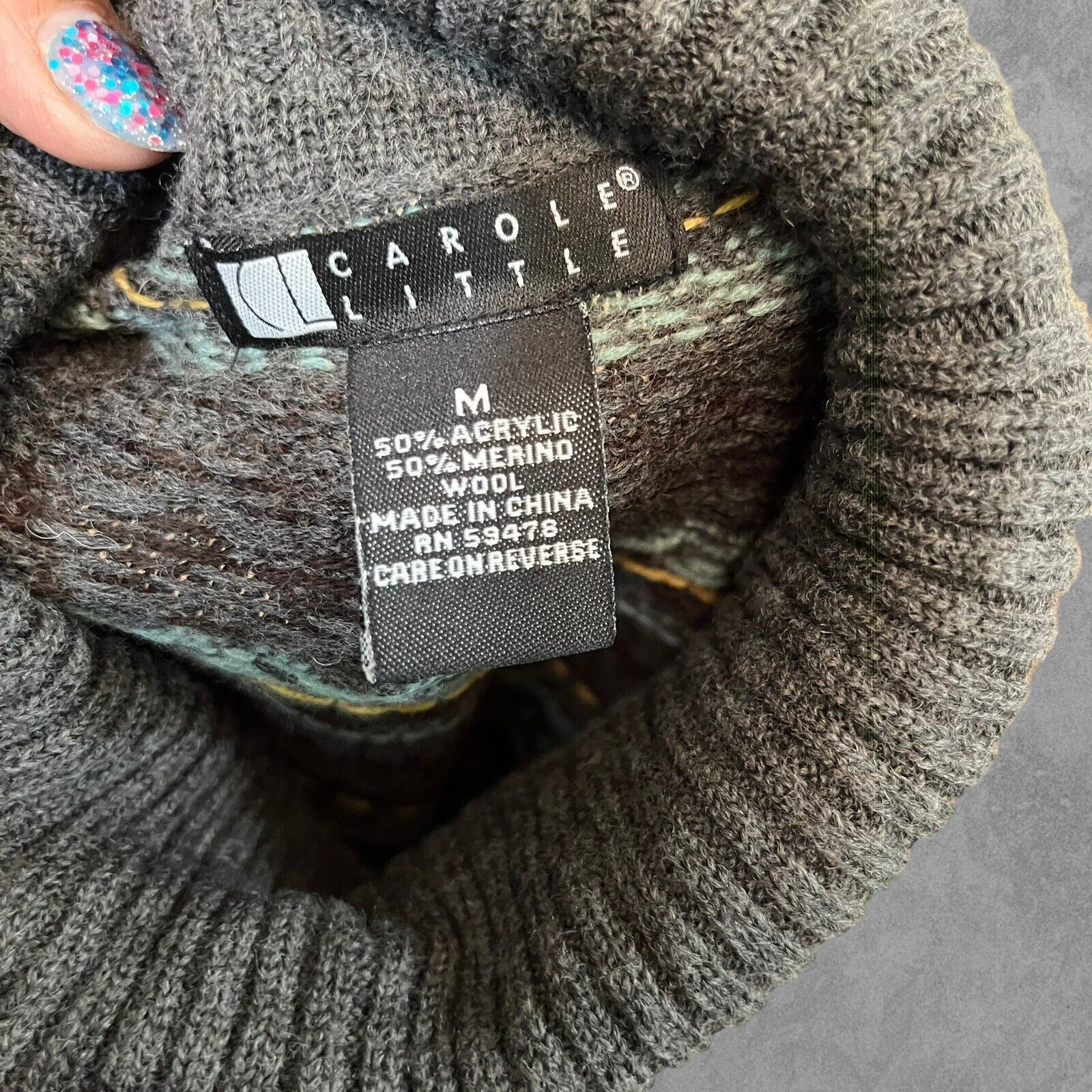 Other Merino Wool Blend Carole Little Sweater Dress Turtleneck Med Size M / US 6-8 / IT 42-44 - 10 Thumbnail