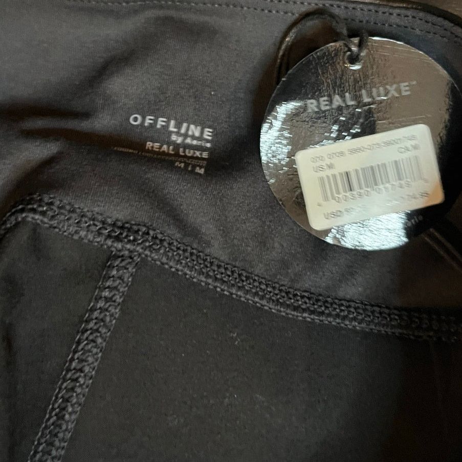 American Eagle Outfitters Offline by Aerie Faux Leather Leggings Size M Black HR Size 28" / US 6 / IT 42 - 5 Thumbnail