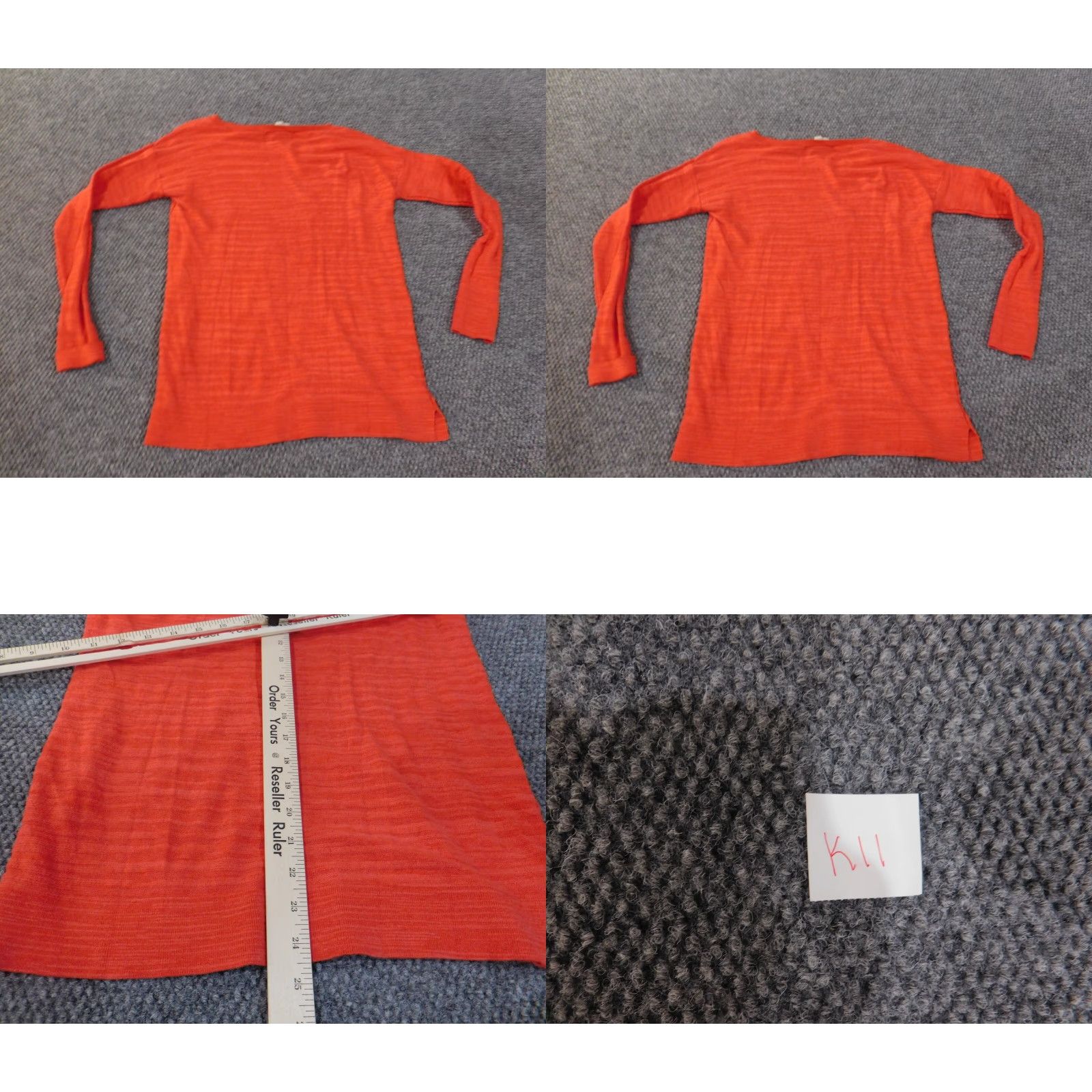 Loft LOFT Sweater XS Orange Pullover Roundneck Womens Cotton Viscose Geometric Modern Regular Knit Rib Size XS / US 0-2 / IT 36-38 - 9 Thumbnail
