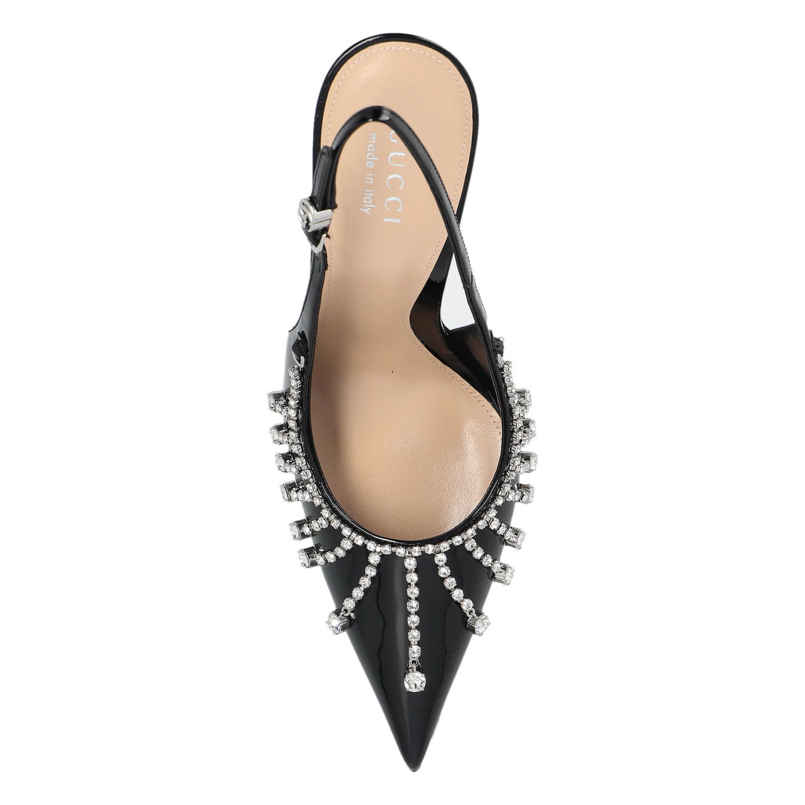 Gucci GUCCI Interlocking G With Crystals Black Patent Leather Pump Size US 10 / IT 40 - 5 Thumbnail