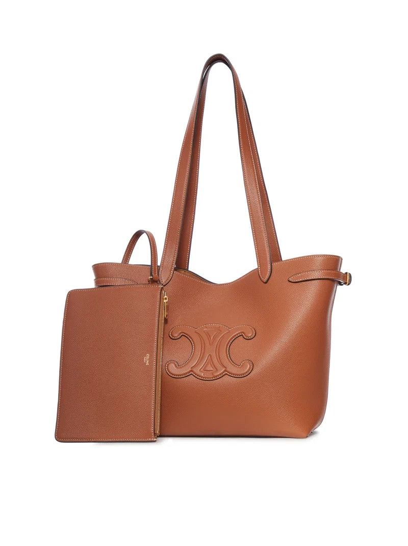Celine CELINE Cabas Small Tan Grained Leather Tote N&A Size ONE SIZE - 4 Thumbnail