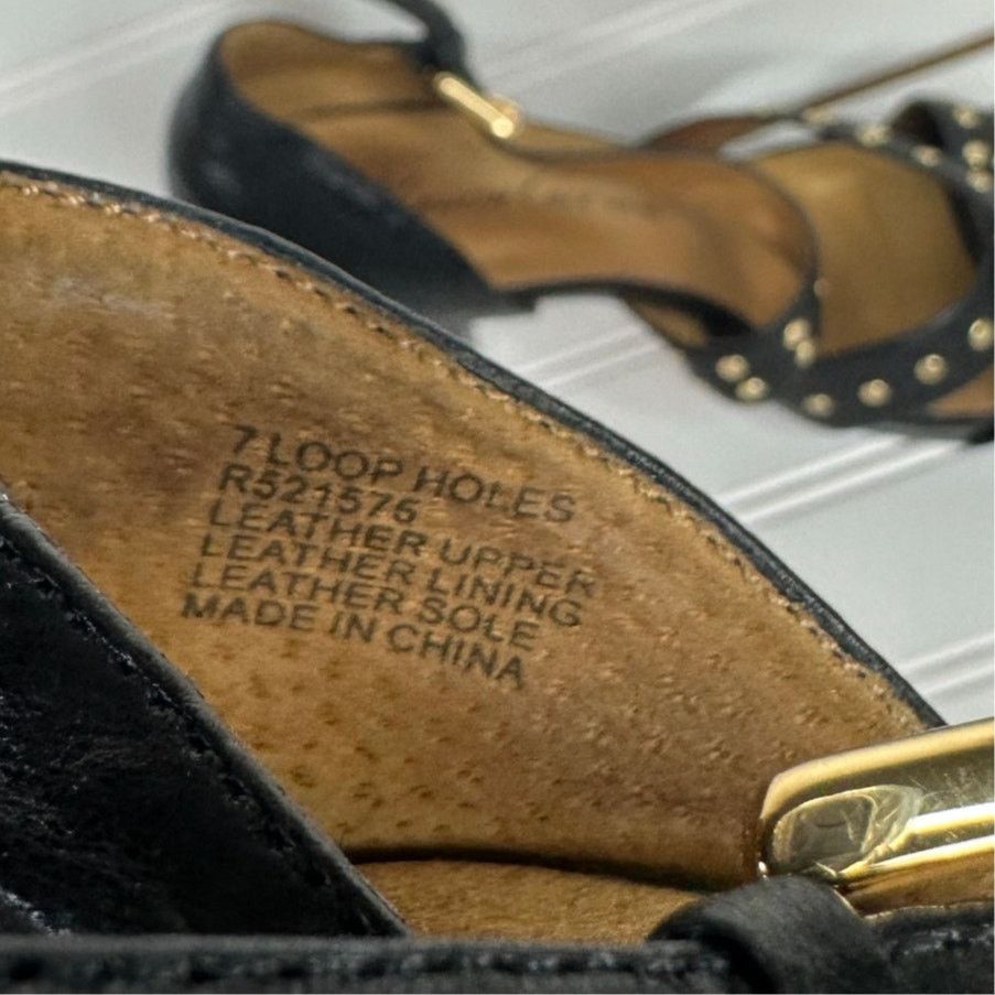 Kenneth Cole Kenneth Cole NY size 7 leather black strappy heels studded Size US 7 / IT 37 - 8 Thumbnail