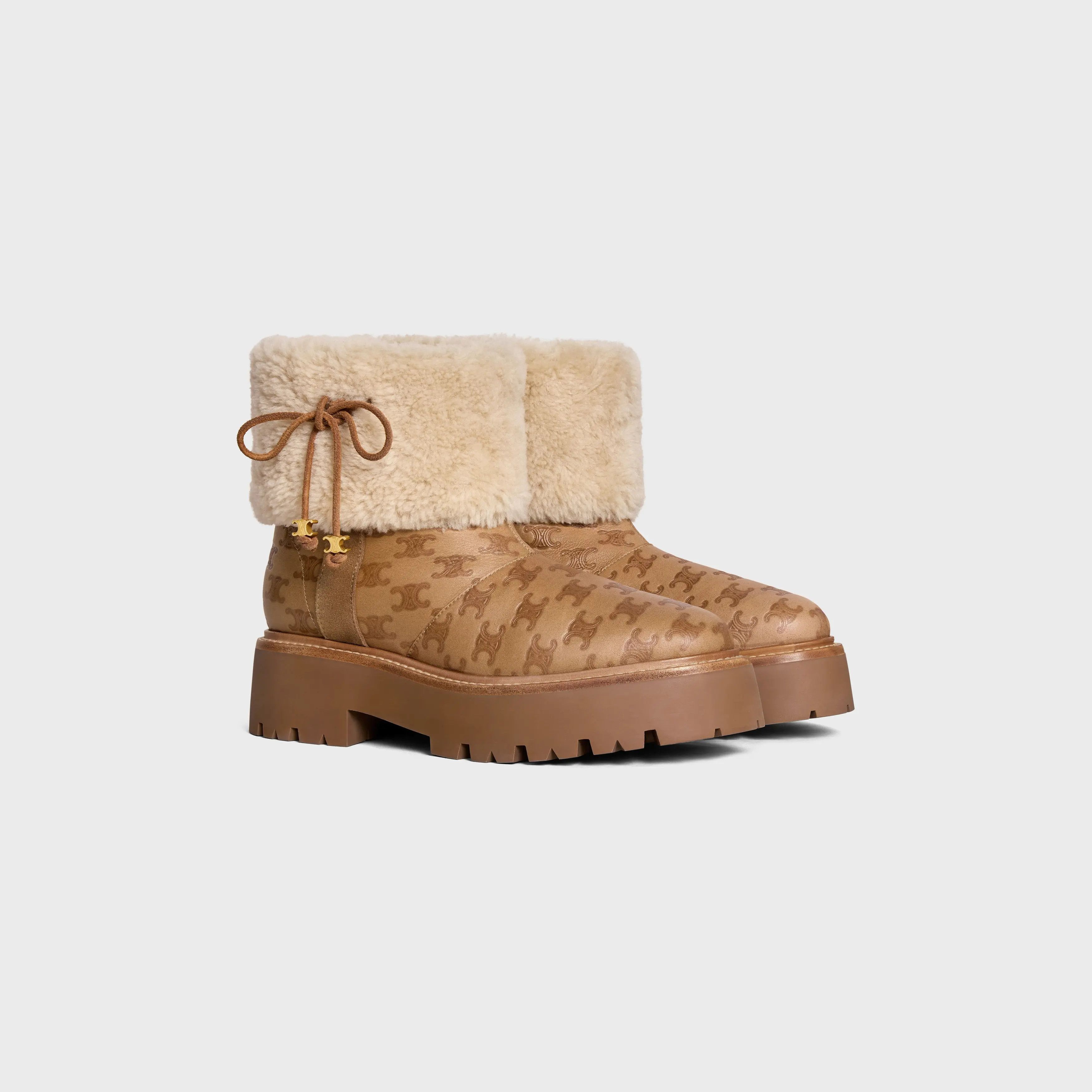 Celine o1bcso1str1225 361254527C Bulky Cropped Triomphe Boots Size US 10 / IT 40 - 2 Thumbnail