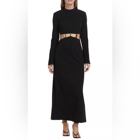 image of Simkhai Gloria Cut-Out Gown in Black, Women's (Size XL)