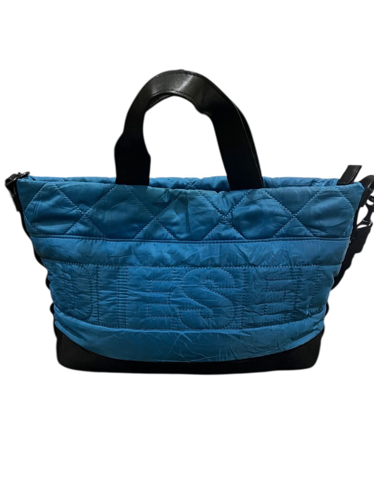 Diesel DIESEL BLUE QUILITED NYLON 2WAY SHOULDER BAG/TOTE BAG Size ONE SIZE - 2 Thumbnail