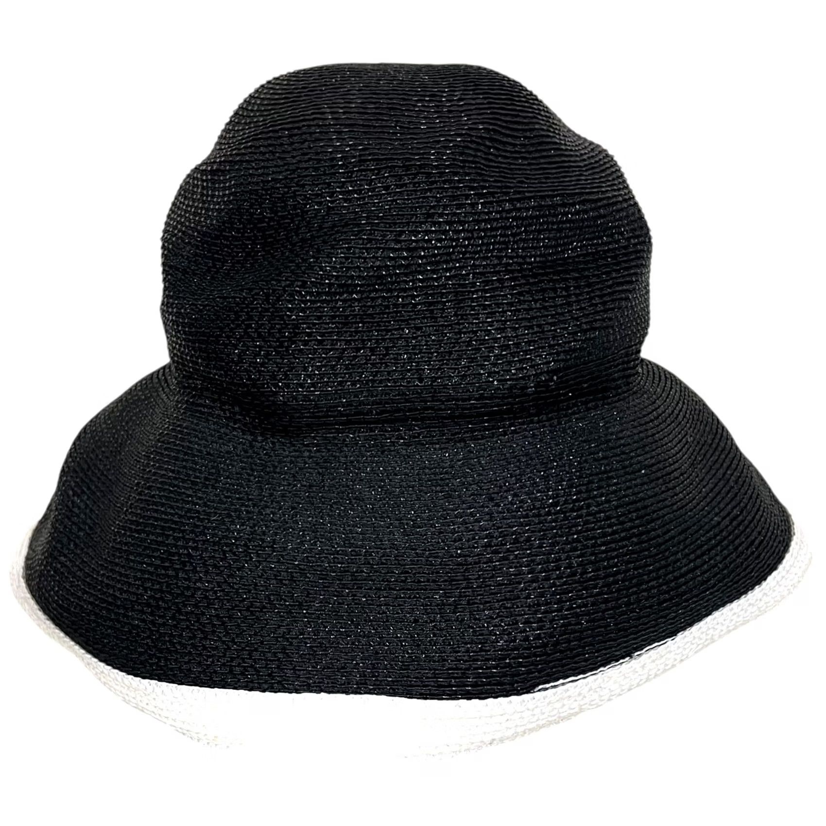 Vintage VINTAGE Frank Olive Women Bucket Hat Woven Black White One Size Black White Solid 50s 60s Mod Church Derby Straw Summer Party Cocktail Travel Womens Size ONE SIZE - 6 Thumbnail