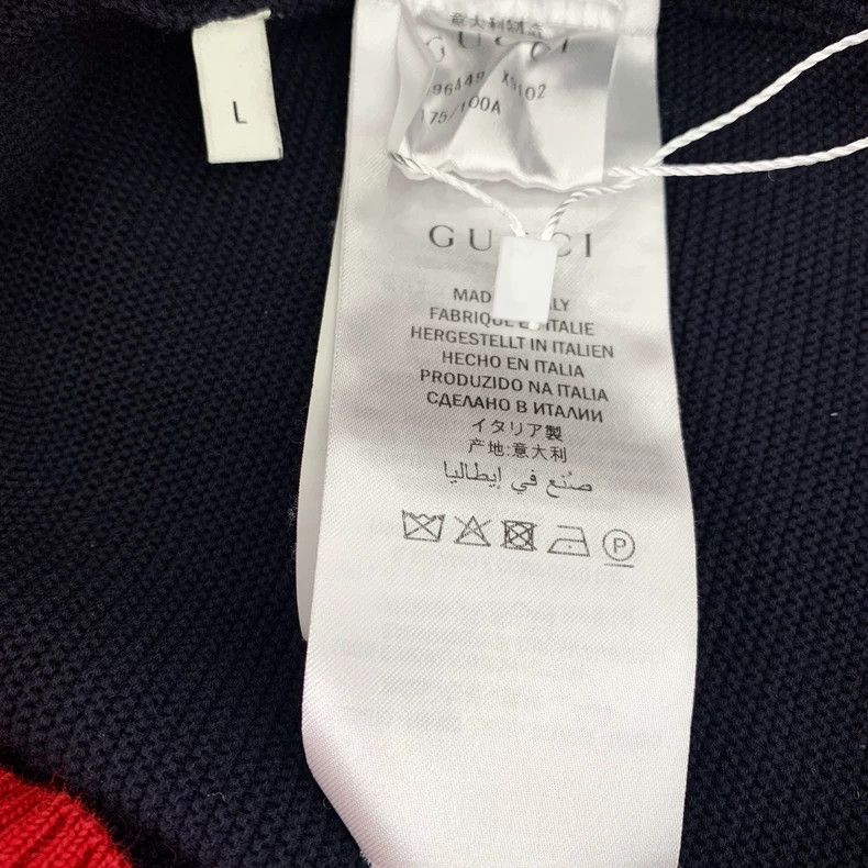 Gucci Gucci Dark blue bee embroidery cotton round-neck long-sleev Size US L / EU 52-54 / 3 - 6 Thumbnail