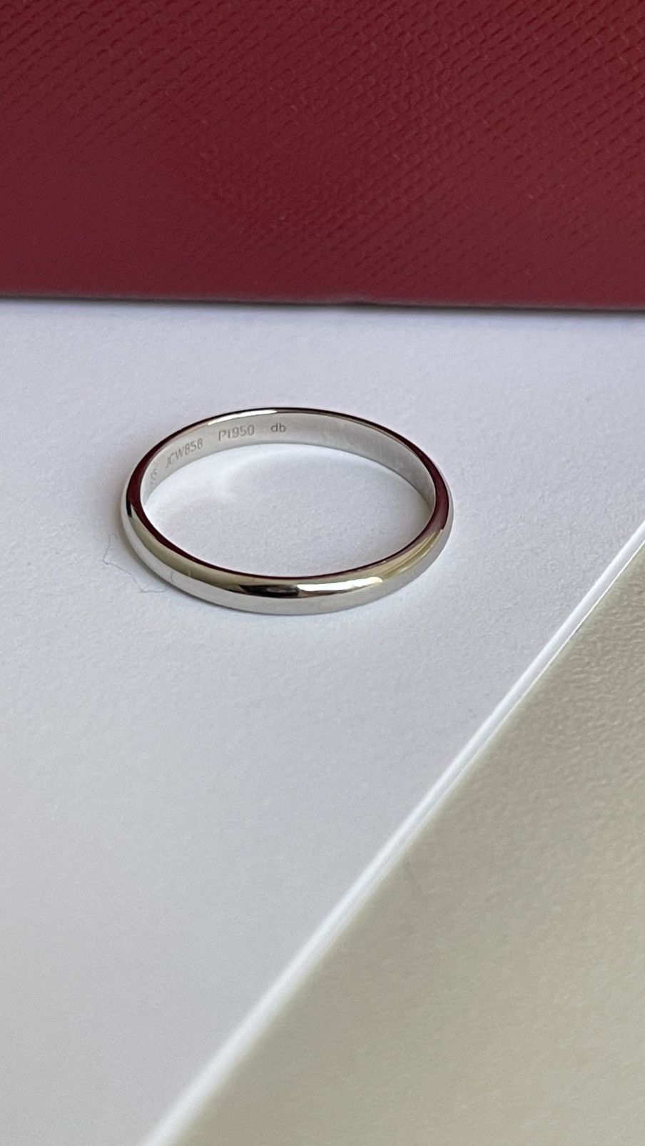 Cartier Cartier 1895 Wedding Band 2.5 mm Platinum 7.25 NEW $1190 Size ONE SIZE - 10 Thumbnail