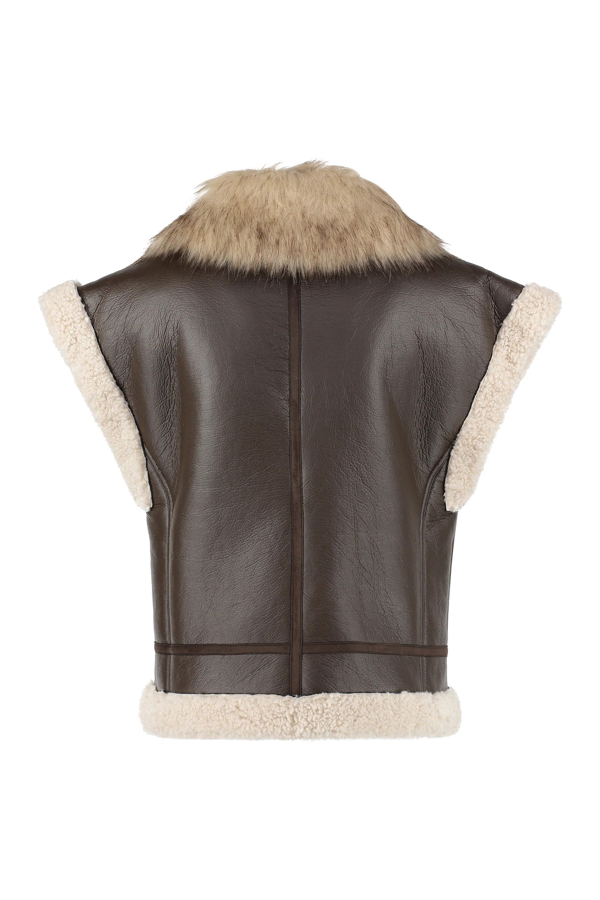 Pinko Pinko Gema Faux Sheepskin Aviator Waistcoat Gilet Size S / US 4 / IT 40 - 4 Thumbnail
