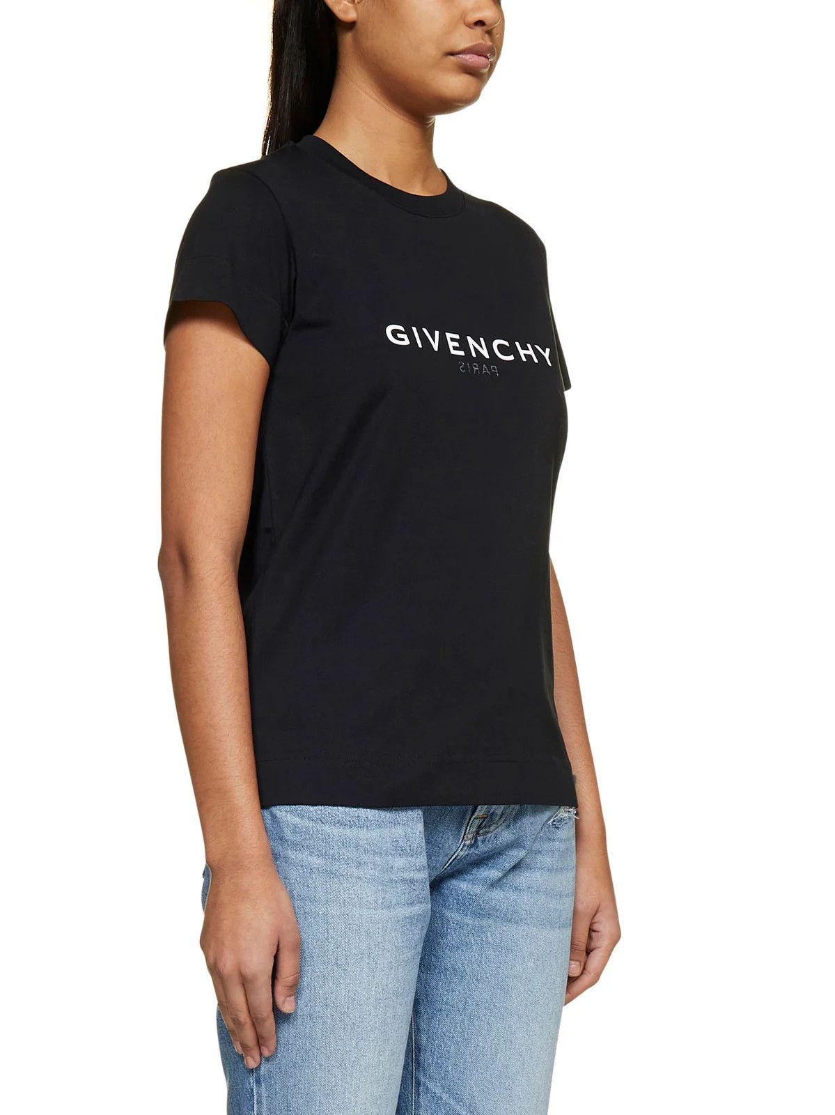 Givenchy o1srvl11e0725 Logo Printed Reverse Crewneck T-Shirt in Black Size XL / US 12-14 / IT 48-50 - 4 Thumbnail