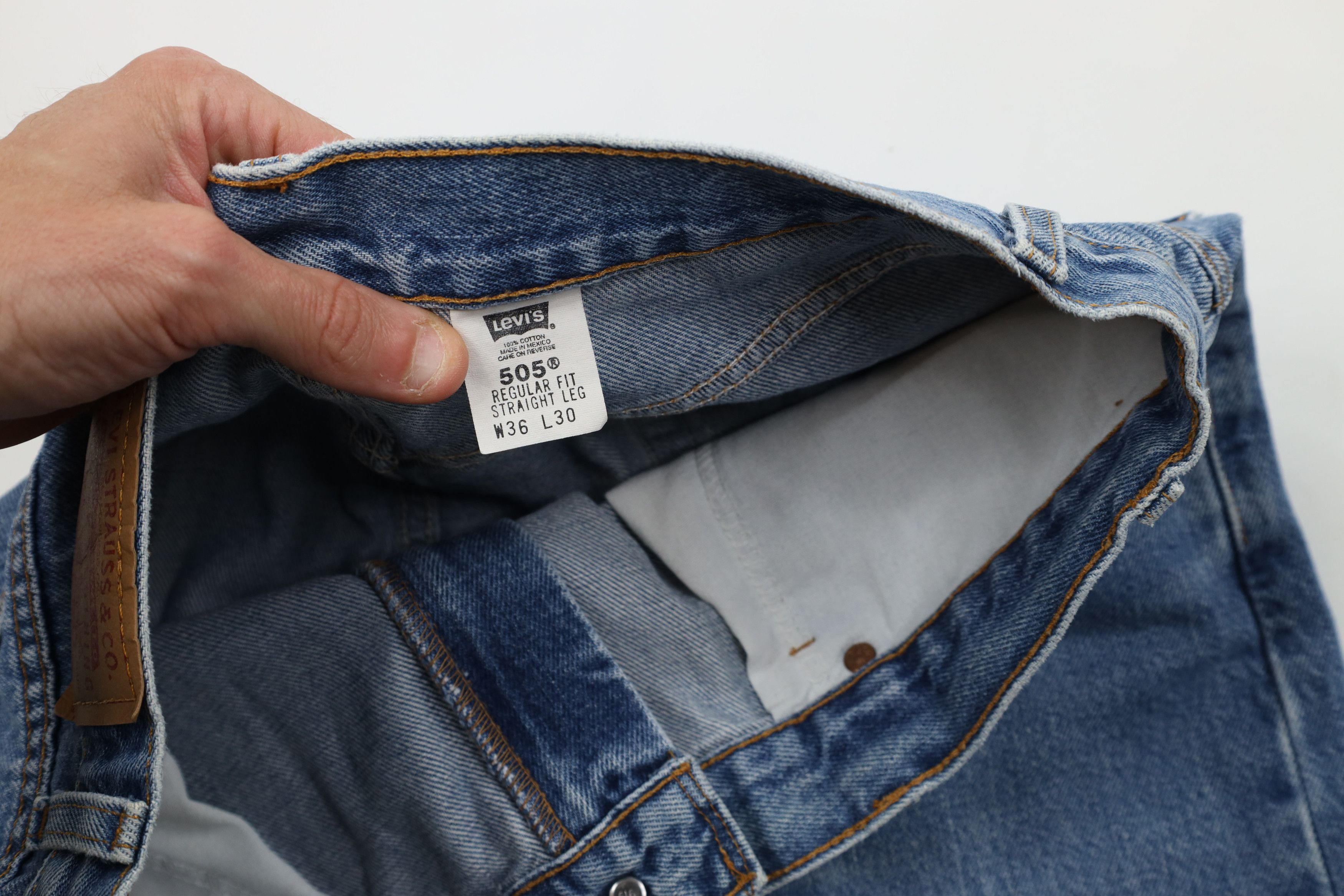 Levi's Vintage Y2K 2001 Levis 505 Regular Straight Leg Denim Jeans Size US 36 / EU 52 - 9 Thumbnail