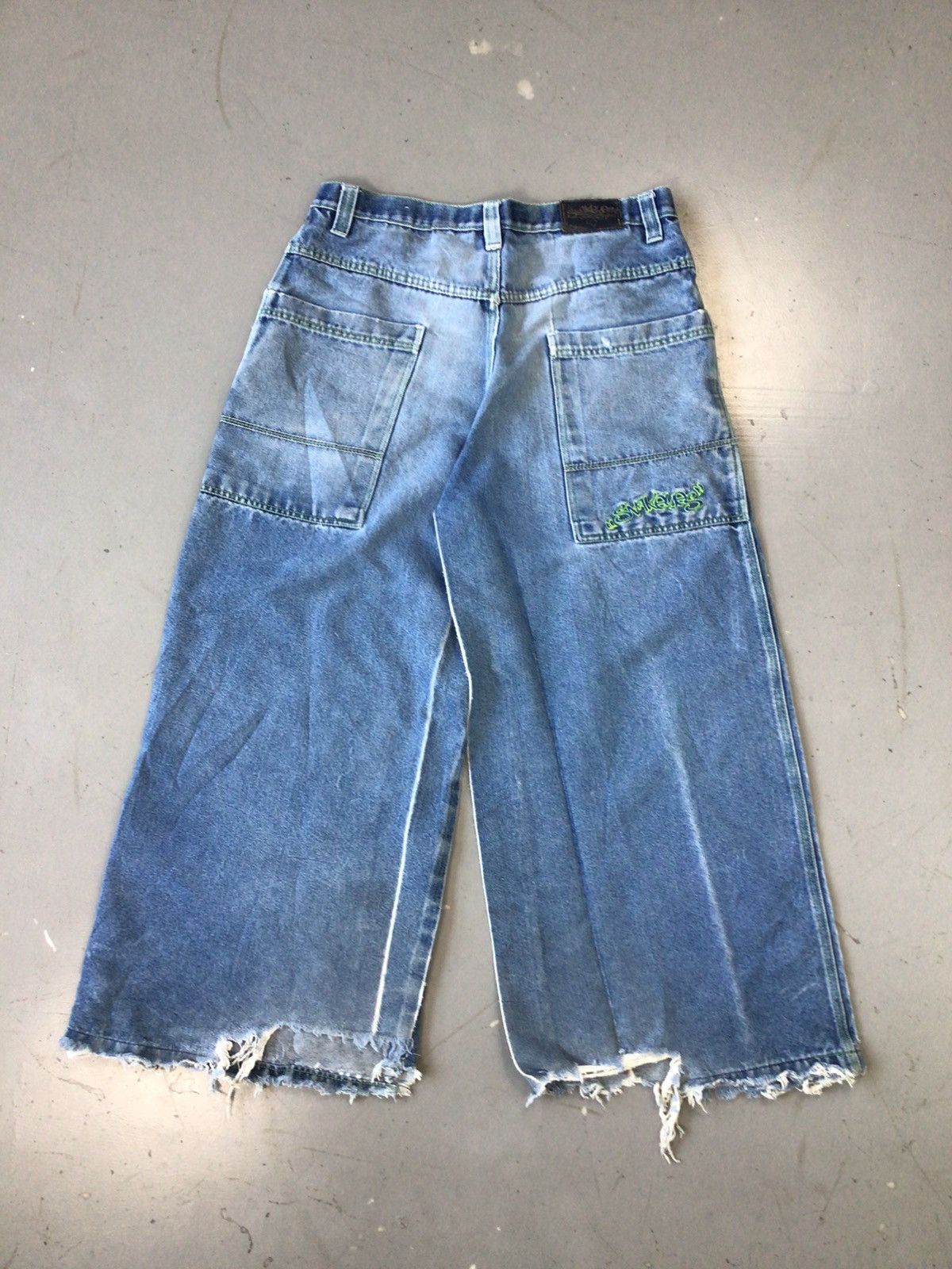 JNCO × Southpole × Vintage Vintage snakeyes SpellOut embroidered flared denim Size US 33 - 1 Thumbnail