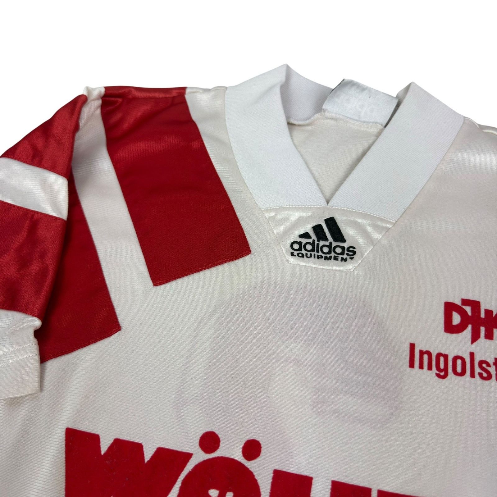 Adidas Adidas Men White Red FC Ingolstadt 04 Football V-Neck Jersey Size US M / EU 48-50 / 2 - 3 Thumbnail