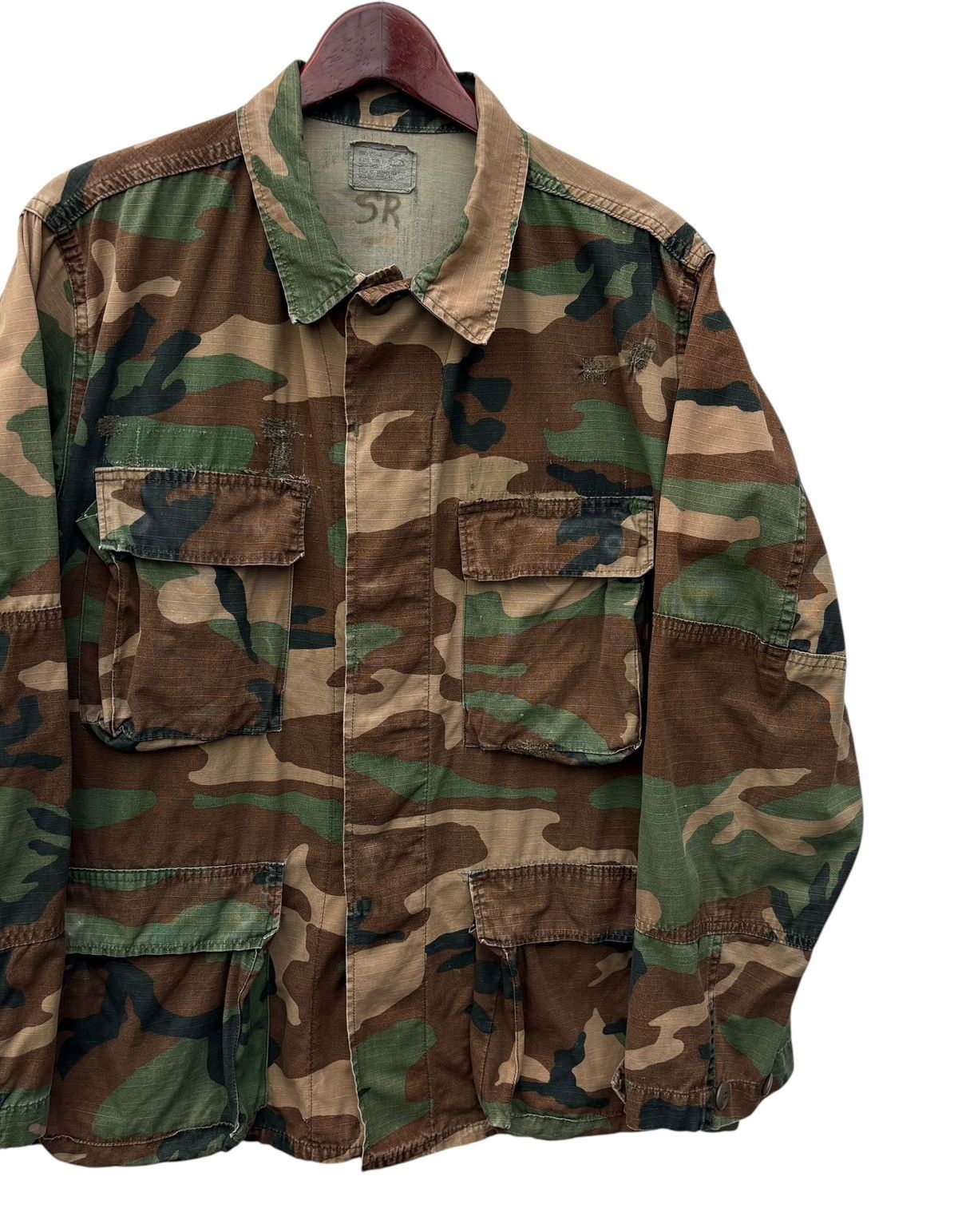 Vintage Vintage 80s US Military Camo Jacket Woodland Cotton Coat Size US S / EU 44-46 / 1 - 4 Thumbnail