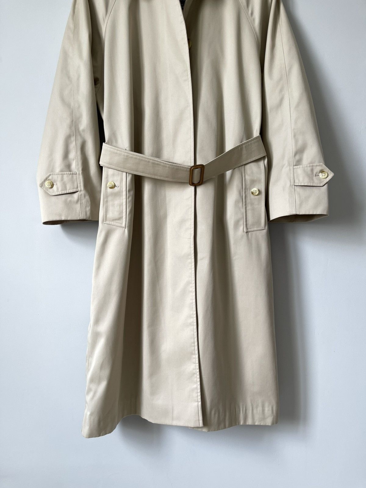 Burberry Vintage 90's Burberry Nova Check Belted Beige Trench Coat Size L / US 10 / IT 46 - 4 Thumbnail