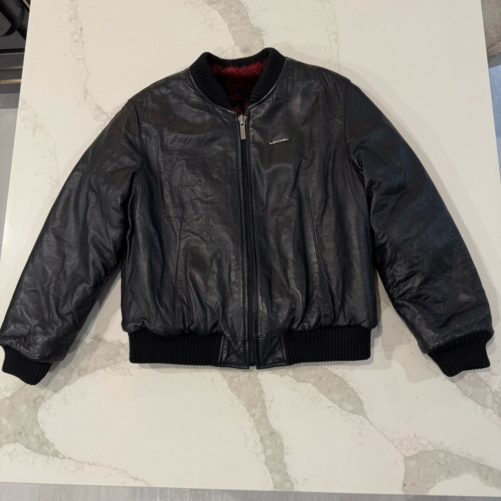 Ecko Unltd. Vintage Y2K Ecko Unltd. Reversible Leather Jacket Womens L Size L / US 10 / IT 46 - 1 Thumbnail
